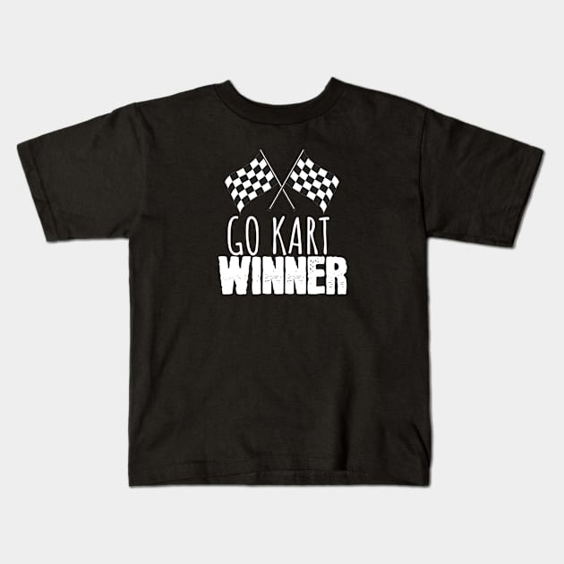 Go kart Winner Kids T-Shirt by maxcode